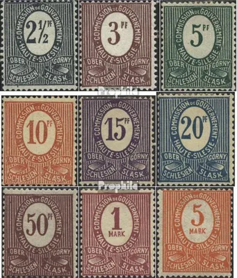 Produktbild von Briefmarken Oberschlesien 1920 Mi 1-9 (kompl.Ausg.) gestempelt Ziffern