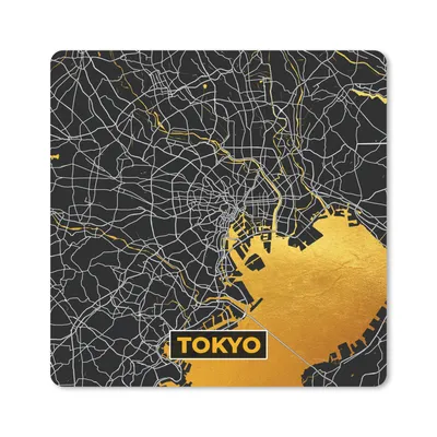 Produktbild von MuchoWow® Mauspad Mousepad Tokio - Stadtplan - Gold - Karte 30x30 cm - Mousepads - Maus Mat - Pad - Mausunterlage - Gaming