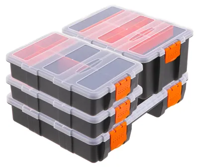 Productafbeelding van Solidchoice - Set van 4 Sorteerdozen voor Kleine Onderdelen