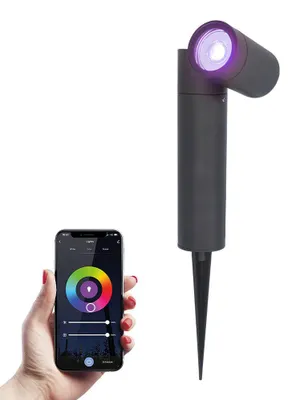 Produktbild von hoftronic Smart Gartenstrahler 5,5W 345lm IP65 Schwarz GU10 dimmbar