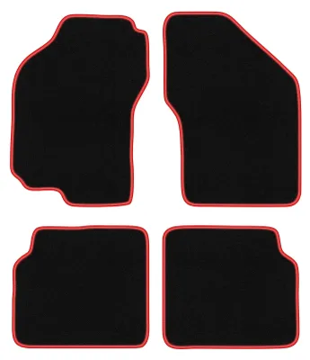Image de Tapis de sol en moquette noir/rouge pour Fiat Bravo 1995-2001 4 pièces