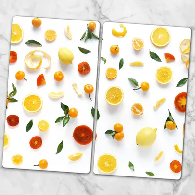 Produktbild von Glas-Herdabdeckplatten Glaskeramikkochfeld-Abdeckung Spritzschutz Glas 2x30x52 cm - Obst
