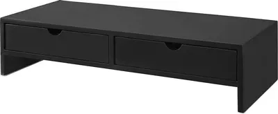 Immagine prodotto di BBF02-SCH, supporto per monitor con 2 cassetti, nero, circa L×A×P 47×11×18 cm