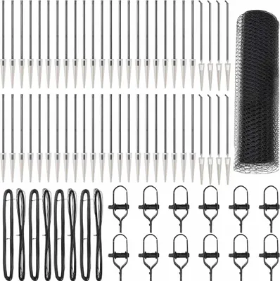 Produktbild von "WINTER SALE" Zaunpfosten Grau 100 x 0,6 m (25 mm Maschen) Stahl und PVC - Metallzäune NEU5667278