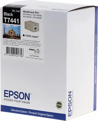 Immagine prodotto di Epson T7441 - 181,1 ml - nero - originale - blister - cartuccia d'inchiostro - per WorkForce Pro WP-M4015 DN, WP-M4095 DN, WP-M4525 DNF, WP-M4595 DNF