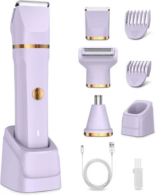 Produktbild von 3-in-1 Intimhaarentferner,Damendesign,Wiederaufladbarer Nass- und Trocken-Bikini-Trimmer,Intimhaartrimmer,Gesichtshaarentferner,IPX6 Wasserdicht