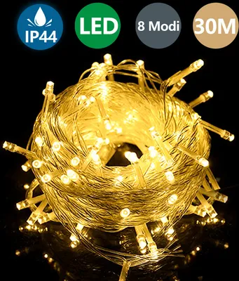 Zdjęcie produktu dla Yakimz 30m 300 LED wróżki wodoodporne oświetlenie świąteczne kurtyna świetlna, ciepła biel