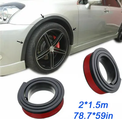 Produktbild von 2 PCs 1,5 m Universal Gummi -Auto -Radwölfungsschutz Anti -Kollisions -Streifen Formmüllverkleidung
