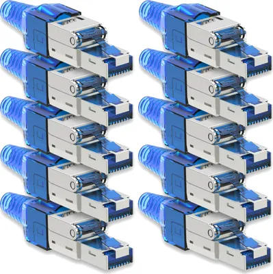 Produktbild von Netzwerkstecker Cat7 CAT 7 RJ45 Stecker 10x Steckverbinder werkzeuglos geschirmt