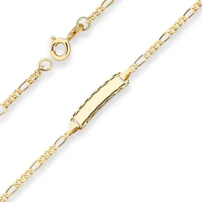 Id-Armband-Figarokette-diamantiert-Schildband-585-Gelbgold-16cm