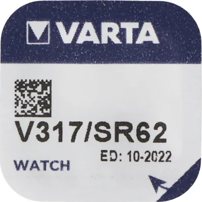 Produktbild von Varta Watch V 317 Uhrenzelle Knopfzelle SR 516 SW V317 Silber-Oxid 8mAh 1,55 V 1er Blister SR 62 SW V 317