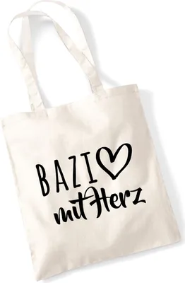 Produktbild von Huuraa Jutebeutel Bazi mit Herz 10 Liter Natural Baumwolle Tasche Geschenkidee