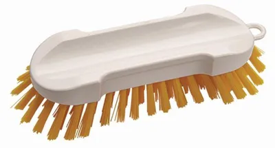 Produktbild von 2x Waschbürste, gelb, hart, Handbürste ohne Stiel, 190x65x30 mm | Packung (1 Stück)
