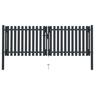 Immagine prodotto di Cancello per recinzione a due ante in acciaio 306x125 cm antracite