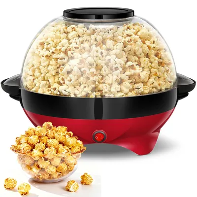 Popcornmaschine 5 Liter, Antihaftbeschichtung, leise, schnell, rot