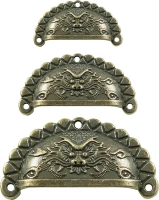 Produktbild von 5 Muschel-Griffe Schubladengriffe Möbelgriffe Muschelgriff bronze Größenwahl, Größe:M = 68 x 36 x 12 mm