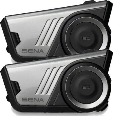 Two Sena communication devices are stacked on a white background.