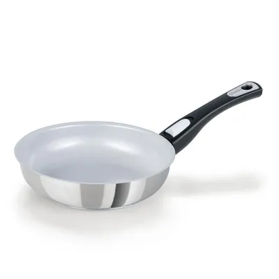 Produktbild von GENIUS Cerafit Steel Bratpfanne, 20 cm max. Durchmesser, Edelstahl, Induktionsherd-geeignet, Antihaftbeschichtung, abnehmbarer Griff