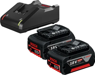 Produktbild von Bosch Akku-Starter-Set GBA / 2x 5,0 Ah Akku + Ladegerät GAL 18V-40