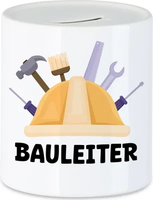 Produktbild von Bauleiter Spardose Bau Bauherr Werkzeug Gebäude Baustelle Arbeit Auftrag Job Bauarbeiter Mitarbeiter Bauleitung