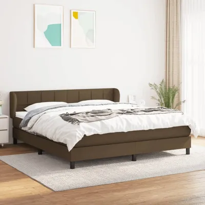 Produktbild von The Living Store Boxspringbett mit Matratze Dunkelbraun 180x200 cm Stoff