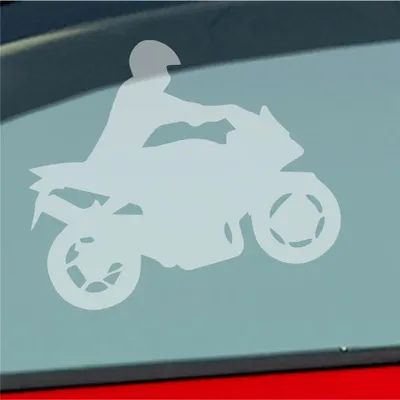 Produktbild von Auto Aufkleber Mopped Bike Moped Motorrad 10x8,5 cm Milchglas Sticker Heckscheibenaufkleber