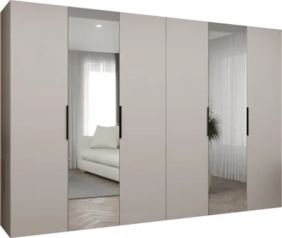 Produktbild von MEBLE KRYSPOL, Kleiderschrank, Schrank 300 cmx202x52, Kaschmir, Schwarz