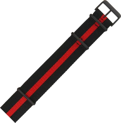 Zdjęcie produktu dla Pasek Lunokhod - Nylon (4208) czarny z czerwonym śr. czarna kl.