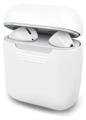 Image de subtel - Étui souple de protection en Silicone couleur blanc. Coque de protection ultra fine et antidérapante de rangement pour Apple AirPods AirPods 2