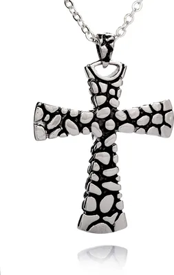 Produktbild von Edelstahl Kettenanhänger Kreuz Schwarze Beschichtung mit EdelstahlKette SLP246 - 50.0 Zentimeter