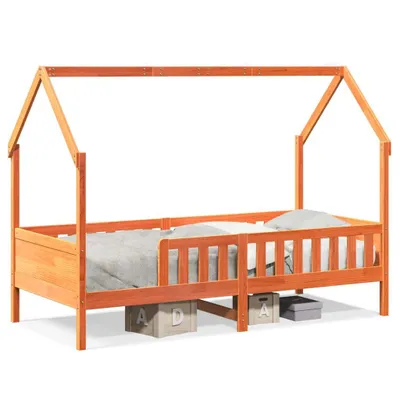 Produktbild von vidaXL Kinderbett Hausbett Wachsbraun 80x200 cm Kiefer