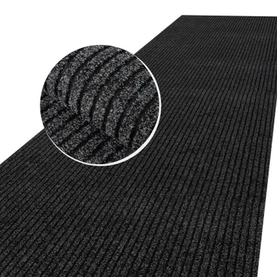 Produktbild von ANRO Schmutzfangmatte Schwarz 100x300 cm – Sauberlaufmatte Läufer, Rillenstruktur 8 mm, rutschfeste Gummirückseite, für Innen & überdachten Außenbereich