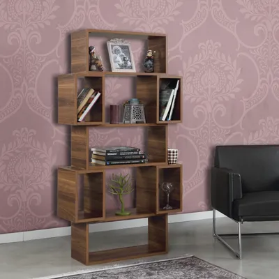 Produktbild von Skye Decor, Box - Walnut, Bücherregal, Nussbaum, 100 % MELAMINBESCHICHTETE SPANPLATTEN, 84 x 30 x 160 cm