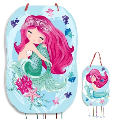 Produktbild von Piñata für Kindergeburtstag mit Meerjungfrau, Dekoration für Jungen und Mädchen, 46 x 30 cm