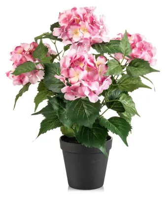 Produktbild von künstliche Hortensie Hydrangea im Topf pink H. 38cm Emerald Topfpflanze