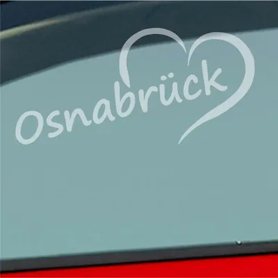 Produktbild von Auto Aufkleber Osnabrück Herz Stadt City Liebe Love Heimat 17x8 cm Milchglas Sticker Heckscheibenaufkleber