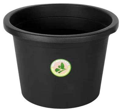 Image de Pot de fleurs - Pot en plastique rond - 39 cm - Noir