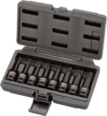 Image de Jeu de douilles tournevis longues à chocs Torx T30-80 1/2'' KS TOOLS - 8 pièces - 911.0901