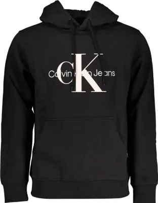 Produktbild von Herren-Sweatshirt Schwarz aus Baumwolle mit Kapuze und Tasche