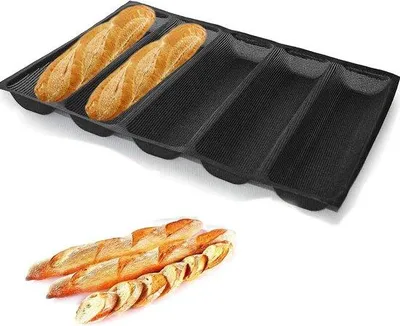 Produktbild von Famanu Brotpform Geperforeert - 5 Fächer Baguetteform mit Antihaftbeschichtung
