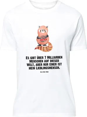 Produktbild von Mr. & Mrs. Panda Größe M T-Shirt Roter Panda - Weiß - Geschenk, Liebling, mit Spruch, Rot, Tshirt, Herz, Lustige Sprüche, Lieblingsmensch, Herren, Shirt, Liebe