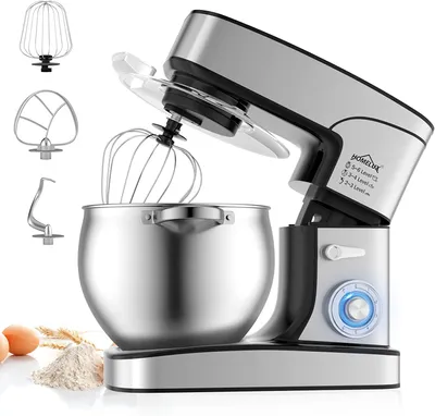 Produktbild von Küchenmaschine Homelux 2500W Knetmaschine,12 L Küchenmaschine,Teigmaschine, inkl 3-Teiligem Patisserie-Set und Spritzschutz, Edelstahlschüssel