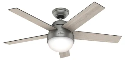 Immagine prodotto di Ventilatore da soffitto con luce e telecomando Stile Argento 117 cm