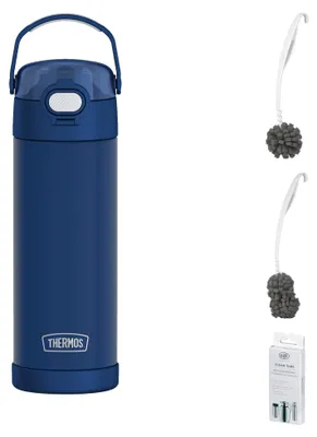 Produktbild von THERMOS FUNTAINER WATER BOTTLE 0,47 l Trinkflasche – Vorteilsset mit Reinigungsbürste CLEAN FIX 30 cm