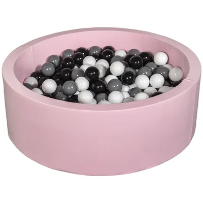 Produktbild von Bällebad Spielplatz + 300 Bälle rosa schwarz, weiß, grau