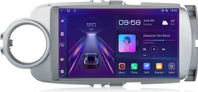 Obrázok produktu pre 9''4G SIM 6+128G GPS Navi DAB rádio 4Core Pro Toyota Yaris 2012-2017 BT SWC WIFI 2DIN DAB+FM Carplay Android12