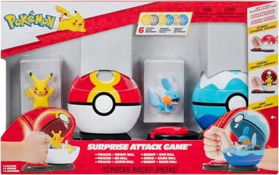 Obrázok produktu pre Jazwares Pokémon Surprise Attack, Pikachu, Herhaal Ball a Mudkip, Duikbal