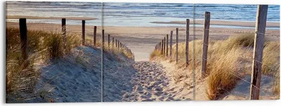 Produktbild von Bild auf Leinwand - Leinwandbild - Meer Strand Düne - 150x50cm - Wand Bild - Wanddeko - Wandbilder - Leinwanddruck - Bilder - Kunstdruck - Wanddekoration - Leinwand bilder - Wandkunst - CA150x50-3612