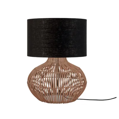 Produktbild von GOOD&MOJO - Tischleuchte Kalahari - Schwarz/Rattan - Ø32cm Tischlampe - Nachttischlampe, Wohnzimmer, Schlafzimmer