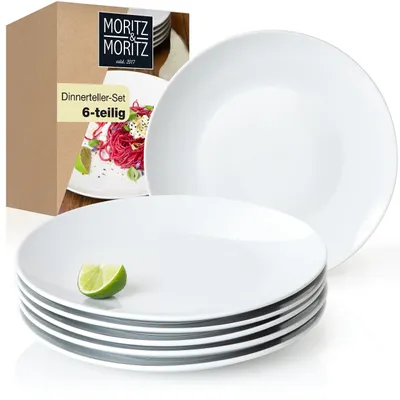 Essteller-Set für 6 Personen, Porzellan, Ø 27 cm, weiß, 6 Stück